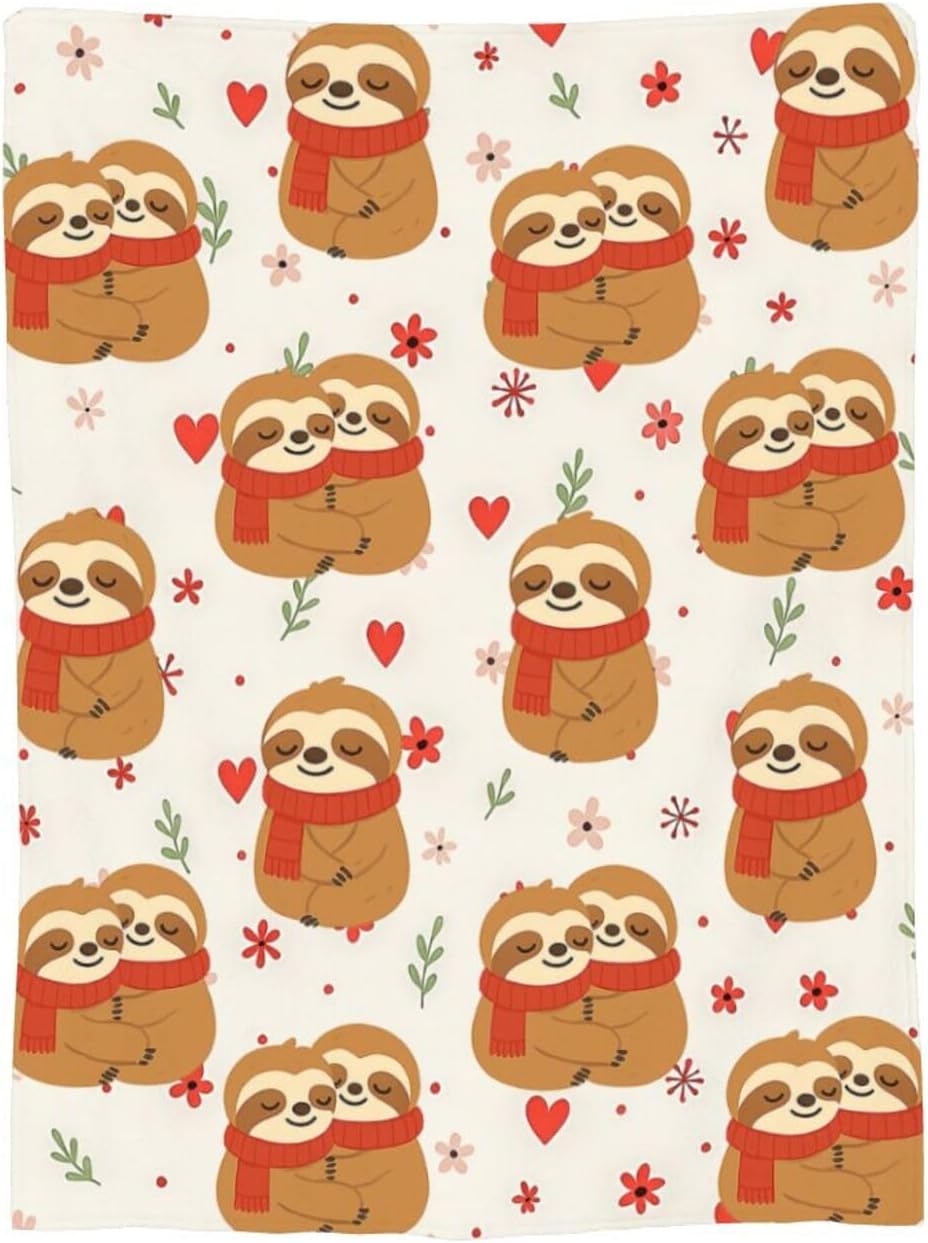 Sloth Blanket Cute Sloth Throw Blanket Soft Cozy Fleece Fuzzy Stuff Plush Flannel Gifts for Girls Women Boys Kids Adults 40''x50'' - Image 9