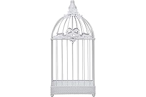 Ashland 17.5" White Bird Cage Tabletop Fall Decor for Home