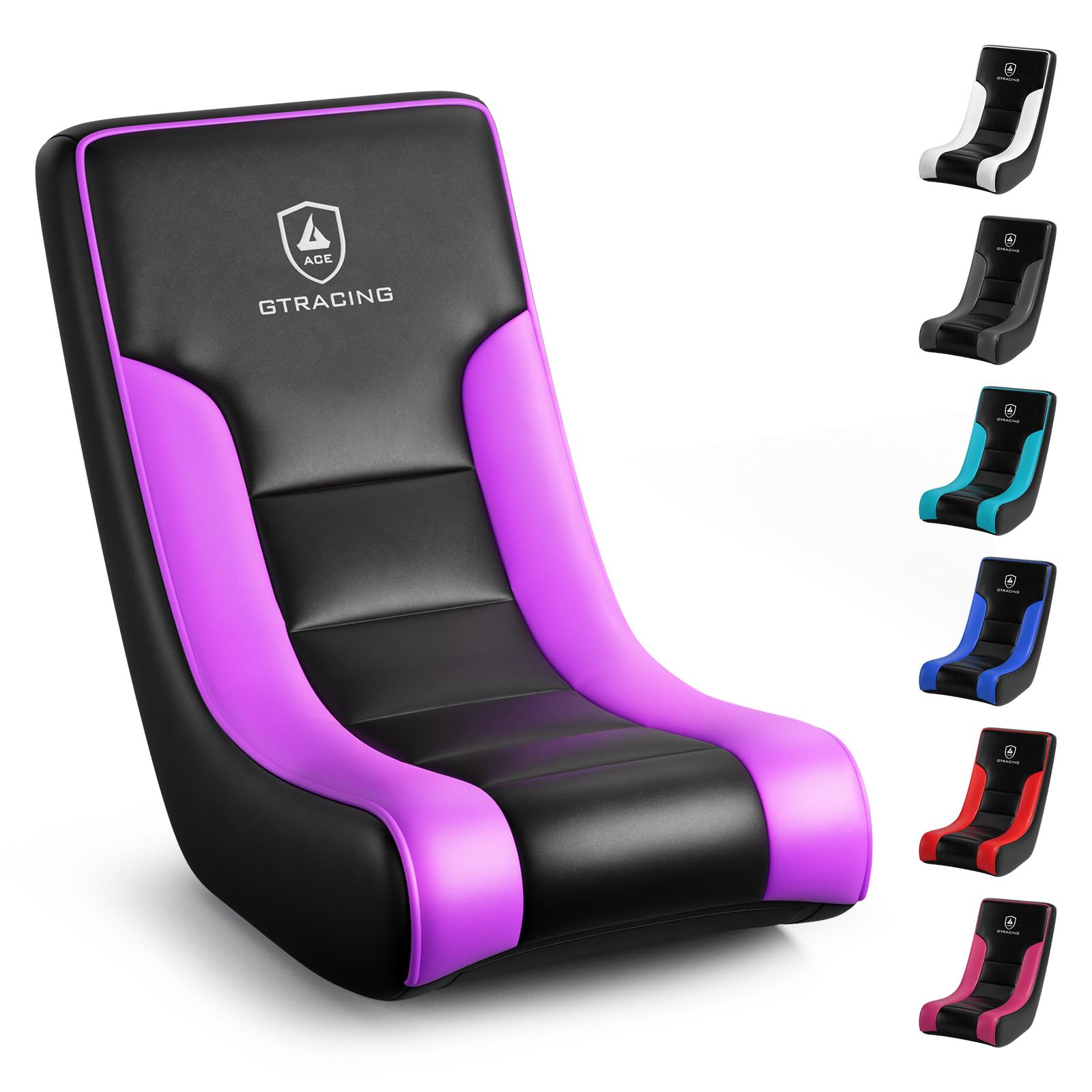 GTRACING Floor Rocking Gaming Chair – Floor Rolling Game Chairs with Angle Limiter, Gamer Rocker Floor Seat, Compact & Lightweight, Purple