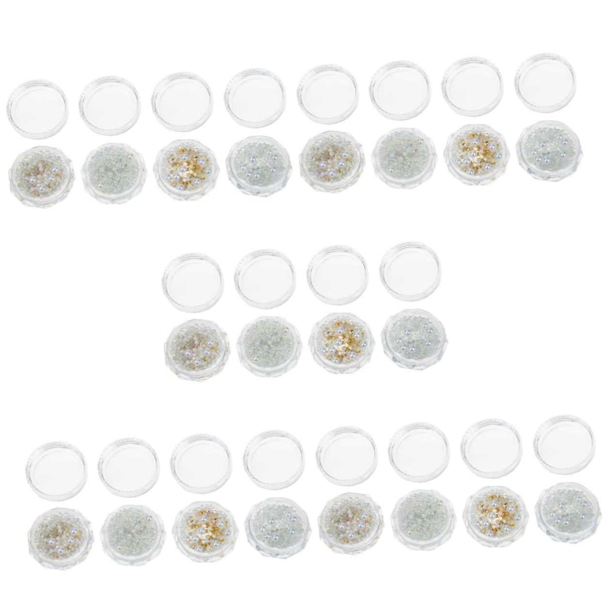 FRCOLOR Lot de 20 boîtes de perles 3D pour ongles - Pour bricolage - Pas de trous - Style mixte pour perles - Décoration des ongles - Décoration d'intérieur - Perle décorative - Fourniture d'ongles -