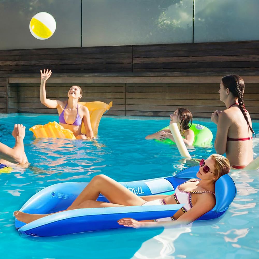Aufblasbare Wasserhängematte Für Pool & Strand – 160x90cm, Mit Mesh-Liegefläche & Kopfstütze