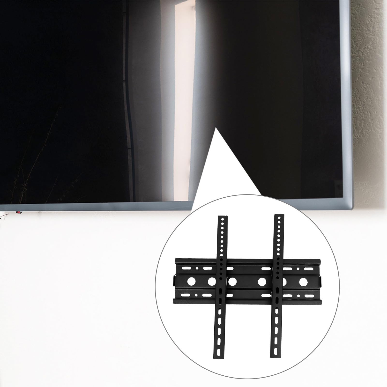 Supporto Tv da Parete Regolabile in Acciaio Nero per Televisori Piatti o Curvi Alta Sicurezza per Soggiorno e Camera da Letto
