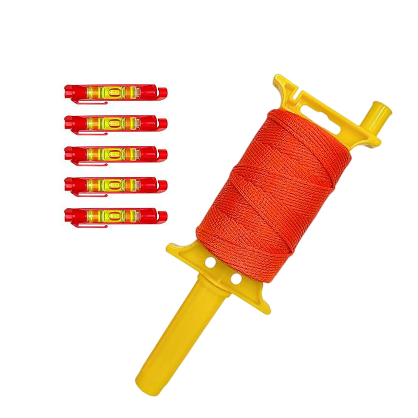 Kalttoy 540Ft Strong Fluorescent Nylon Alignment Cord Featuring Integrated Bubble Levels And Easy Retraction Handle Mechanism Line String With Handle