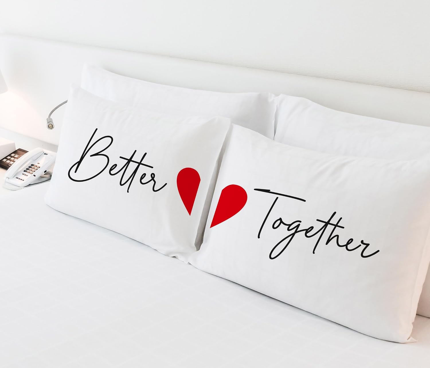 Better Together Pillow Case | Set of 2 - Couple Gifts | Home Decor Gift for Couples | Housewarming Gifts | Unique Gift Ideas