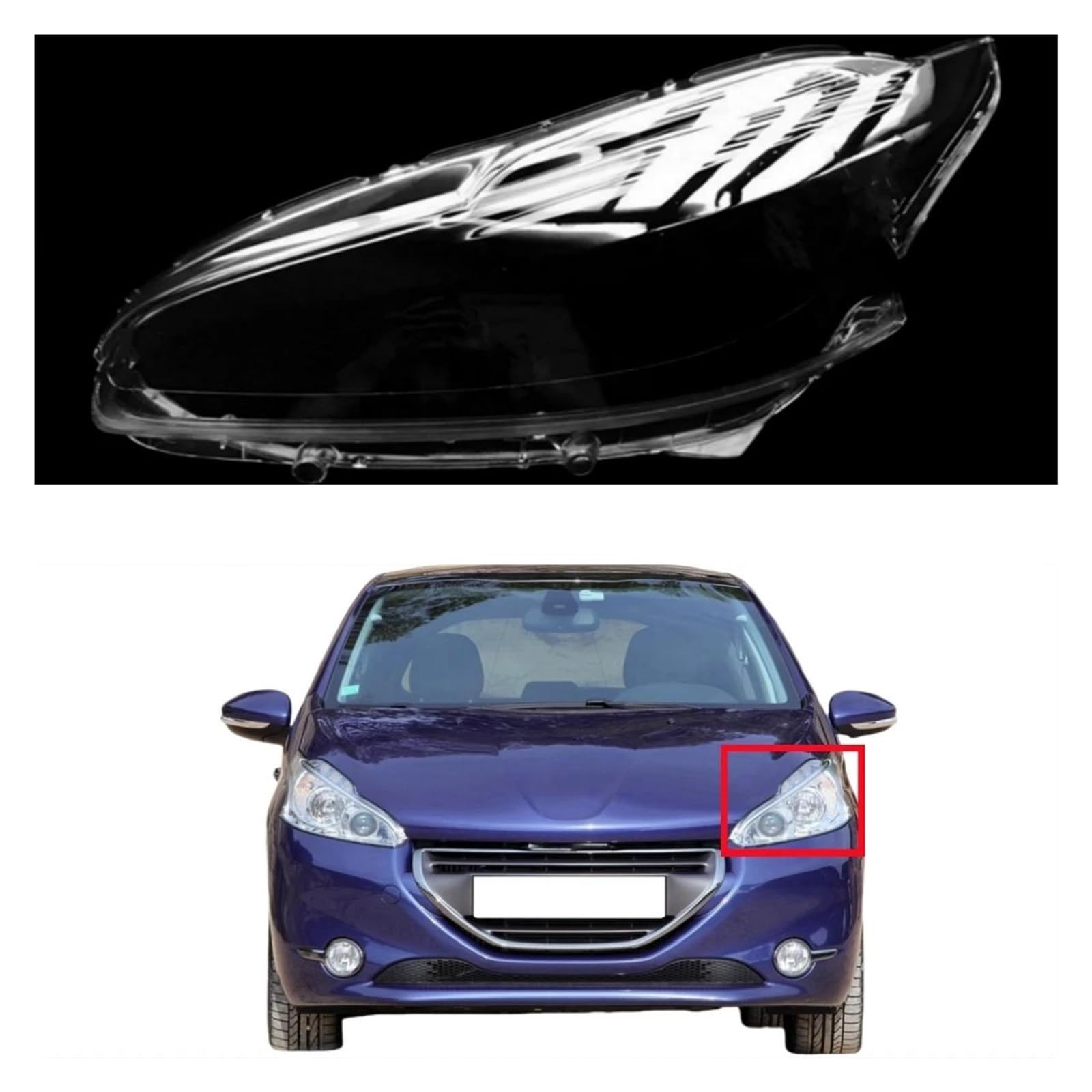 Alloggiamenti Per Peugeot 208 2012 2013 2014 2015 2016 2017 2018 Accessori Auto Sostituzione Vetro Fari Fari Anteriori Auto(Giusto)