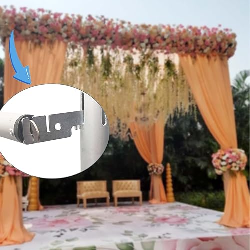 Miniatura 5 de 4 perchas de barra transversal doble de 3 pulgadas, colgador de cenefa de barra transversal resistente para soporte de tubería y telón de fondo