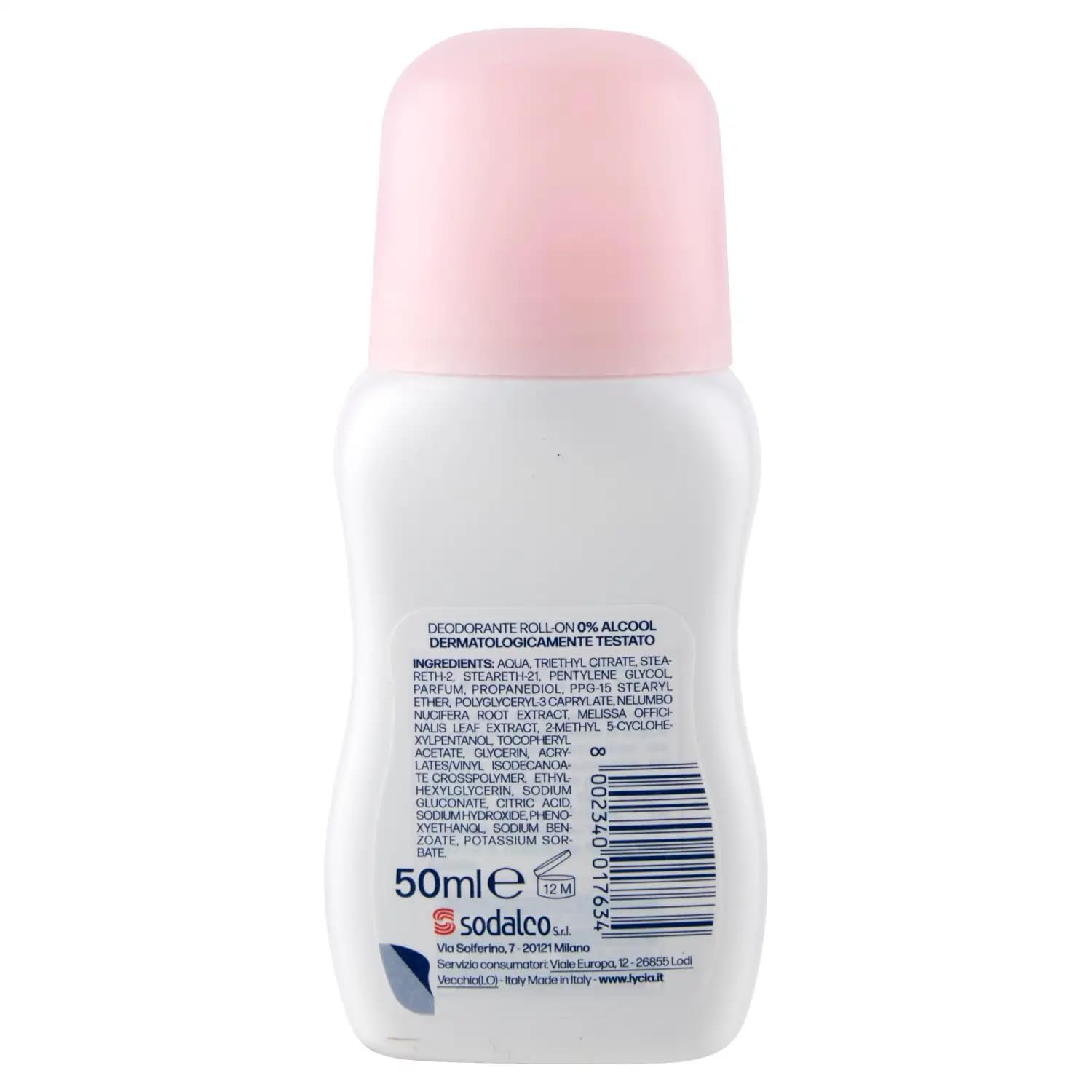 12x Lycia Deodorante Roll-On Sensitive Me&You,Deodorant 0% Alkohol,0% Aluminiumsalze - Deo 50ml + Beni Culinari Kostenloser Schlüsselanhänger