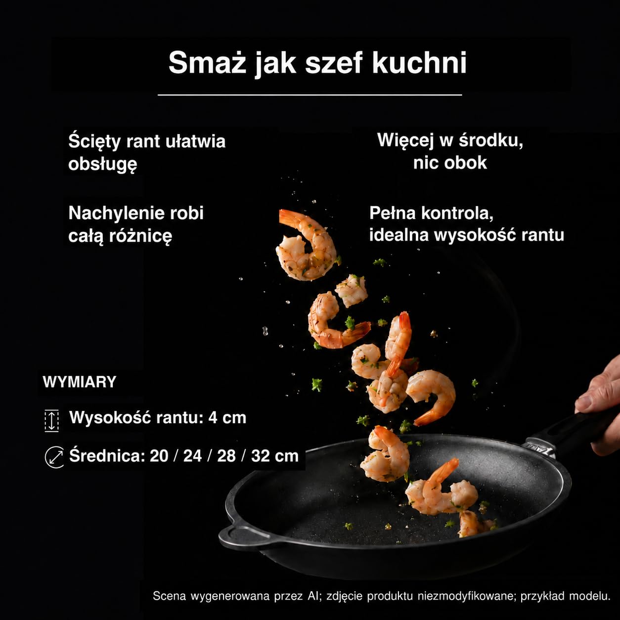 AMT Gastroguss I-428 patelnia indukcyjna, 28 cm