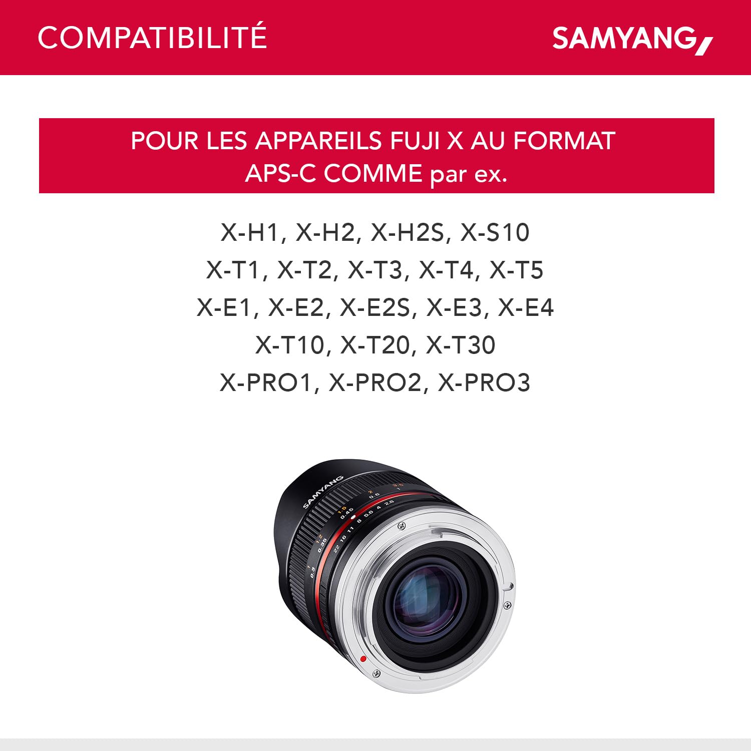SAMYANG 8mm F2.8 Fisheye II UMC Objectif Manuel Fuji X Noir