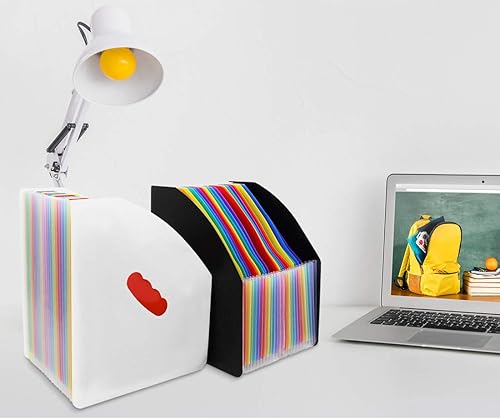 Miniatura 6 de SAYEEC Arcoiris - Carpeta expandible para archivos, tamaño A4, vertical, mini organizador de archivos, canasta de escritorio, 24 bolsillos, soporte