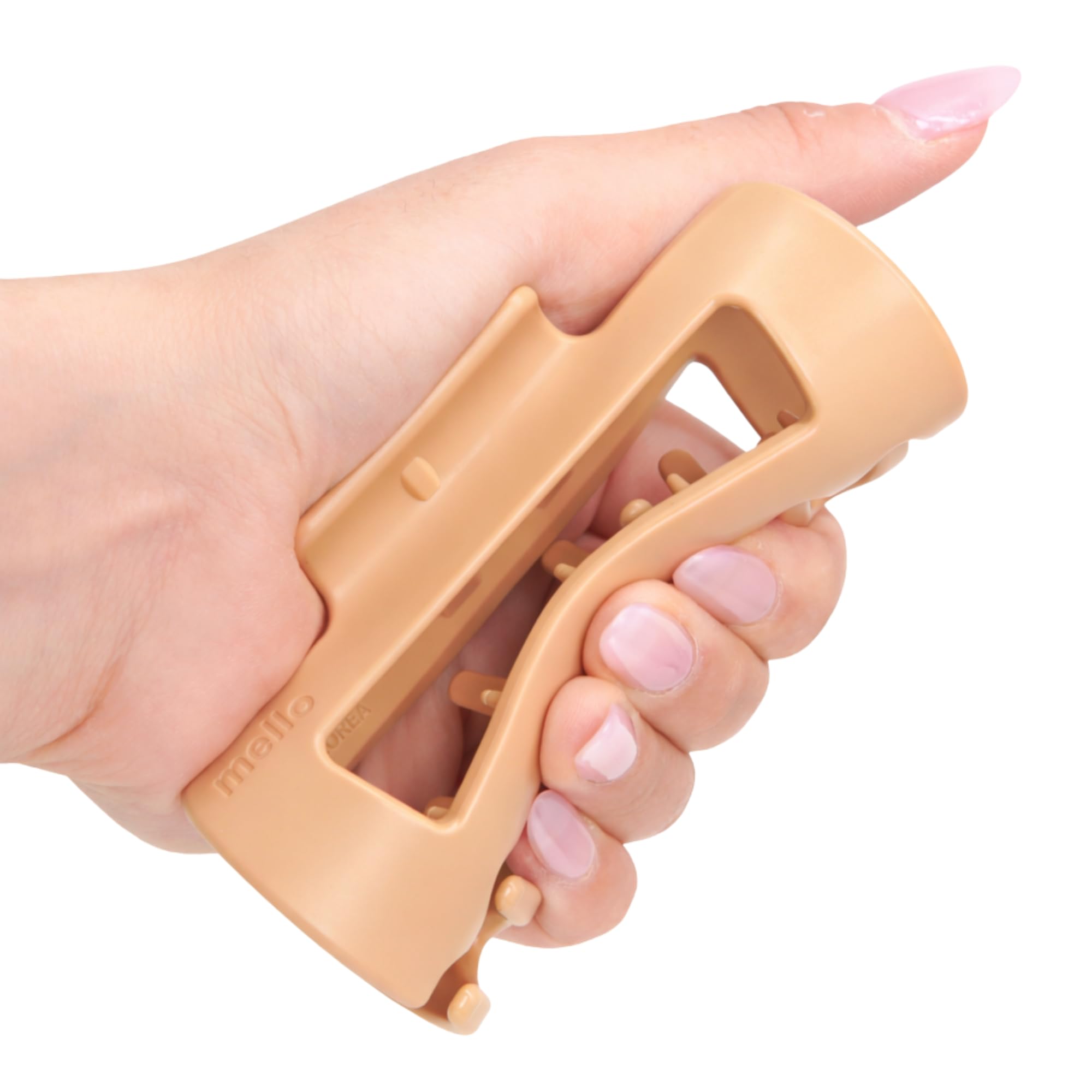 The Original Mello Hair Claw Clip Squishy Claw Clip Made in Korea Patent Pending 30021976 (Brown, Medium)
