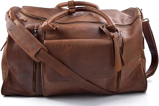 Travel bag leather travel duffle bag XXL big leather carry on hand held travel shoulder bag leather gym bag leather weekender brown duffel