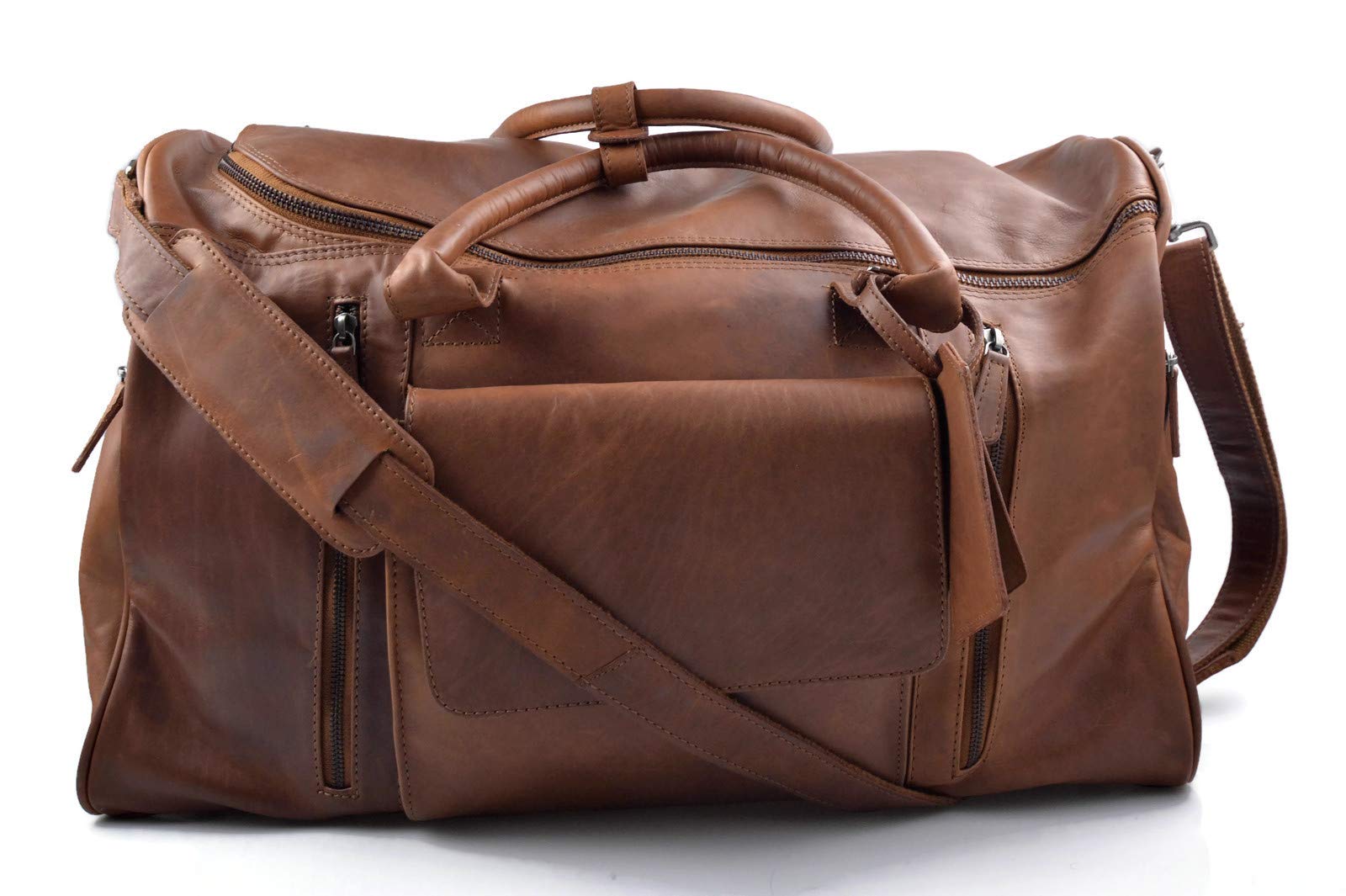 Bolsa de viaje de cuero maleta de cuero equipaje de mano bolsa de viaje grande de cuero XXL bolsa de viaje de mano marrón