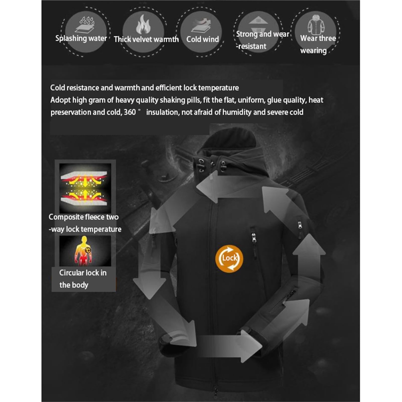 Wygwlg Completo Da Sci Da Uomo In Due Pezzi, Cappotto Da Neve Con Cappuccio Antivento Impermeabile Invernale Da Uomo 2 Pezzi Tute Da Snowboard, Include Fascia Da Braccio, Cintura