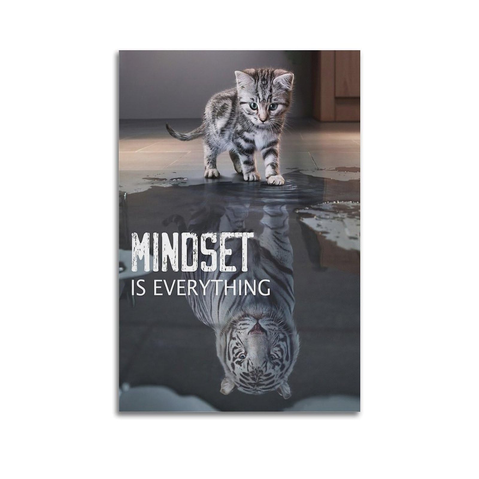 SUDANGDIANZI Motivational Poster Mindset Is Everything Quote Canvas Poster And Wall Art Modern Family Bedroom Gym Office Decor Gift 20x30inch(50x75cm) Unframe-style-10