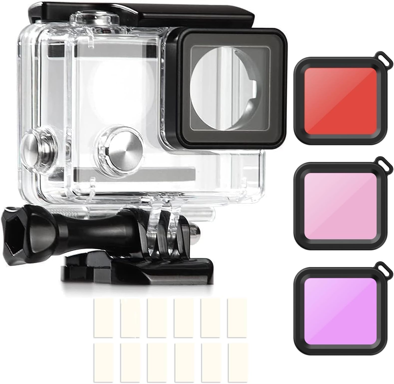 New Replacement Underwater Waterproof Protective Dive Housing Case with Red Filters and Aintifog-Inserts for Gopro Hero 3+ 4 Camera (Hero 3 is not suitable)