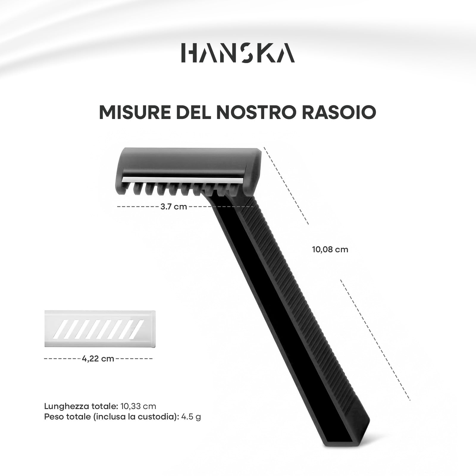 HANSKA Tattoo Supply - Rasoio usa e getta per tatuatori - Nero - Lama in acciaio di alta qualità - Confezione da 100 pezzi - Rasatura comoda (MONOLAMA)