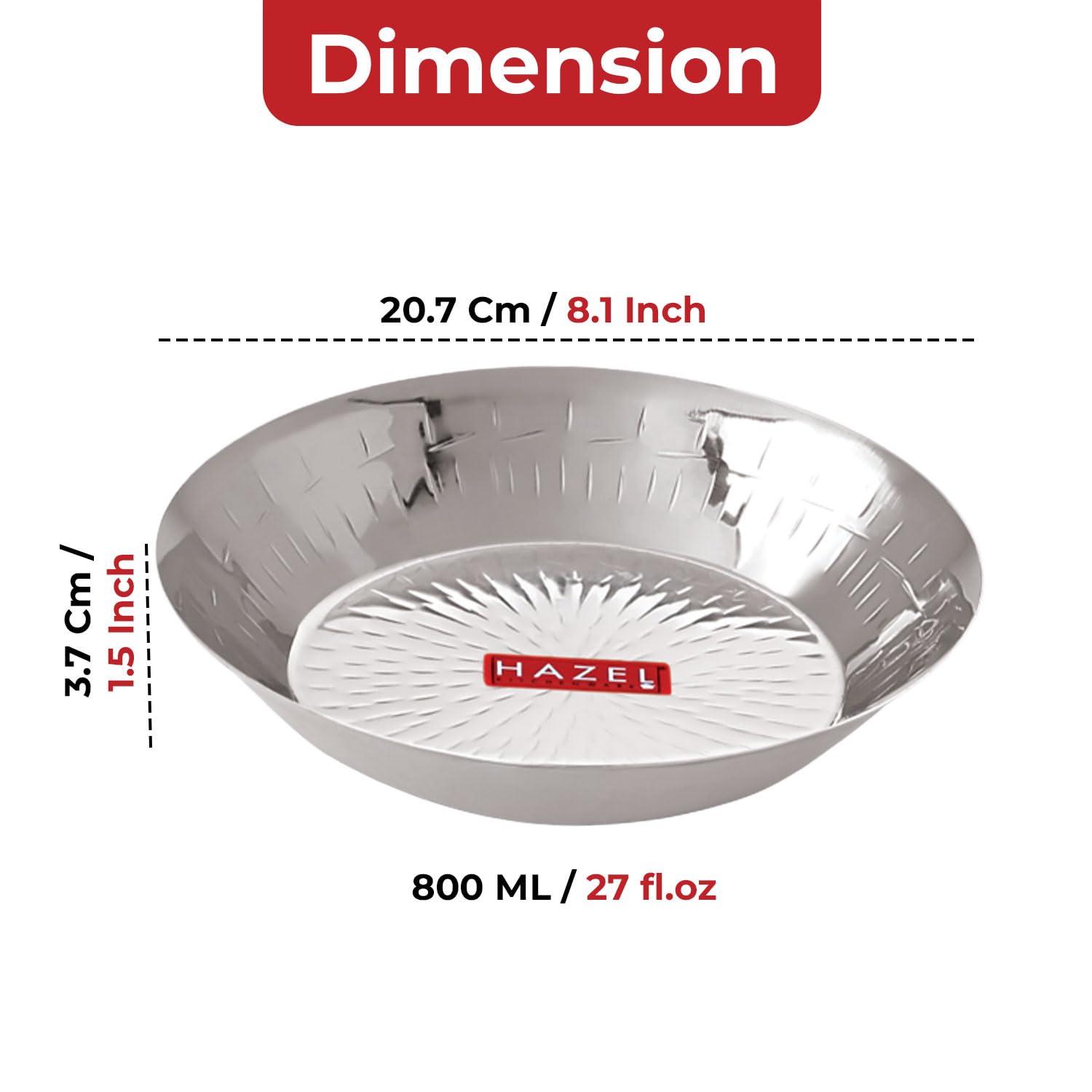 HAZEL Stainless Steel Snack Plate - Hammered Design -3