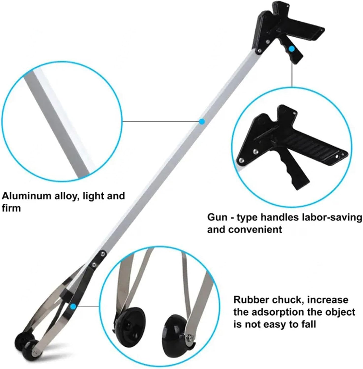 Reacher Grabber Tool - (5-Pack) - Gripping Device - Lightweight Durable Claw - Extends Arm Reach to 33 Inches - Indoor and Outdoor Reaching Mobility Aid and Trash Grabber
