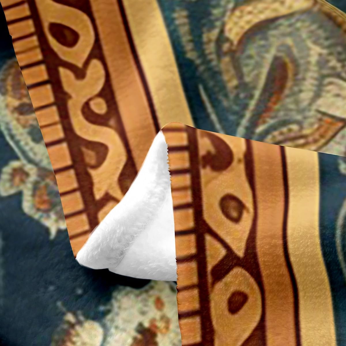 Western Cowboy Fleece Blanket,Retro Animal Bull Skull Cowboy Hat Boots Bed Blanket for Kids Teens,Bohemian Tribal Mandala Floral Brown Flannel Blanket for Room Decor,Queen 90"x90"