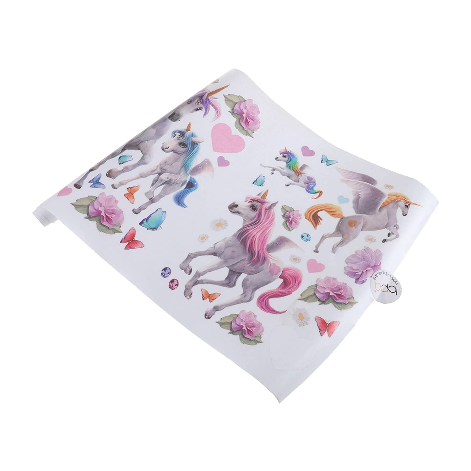 bpa Unicorn And Rose With Love Image Wall Sticker - Used To Decorate Any Surface - Colorful And Fun Sticker