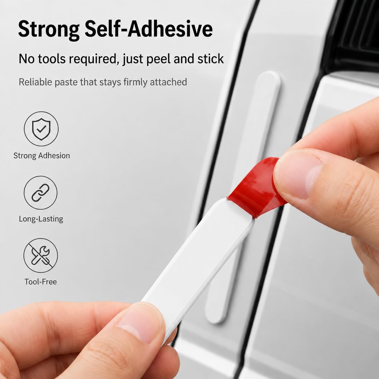 4 PCS Silicone Car Door Edge Guards, Self Adhesive Car Door Protector, Anti-Collision Crash Scratch Strips Protector, Auto Accessories Decorative Strip for Sedans Trucks SUVs (White) image 5