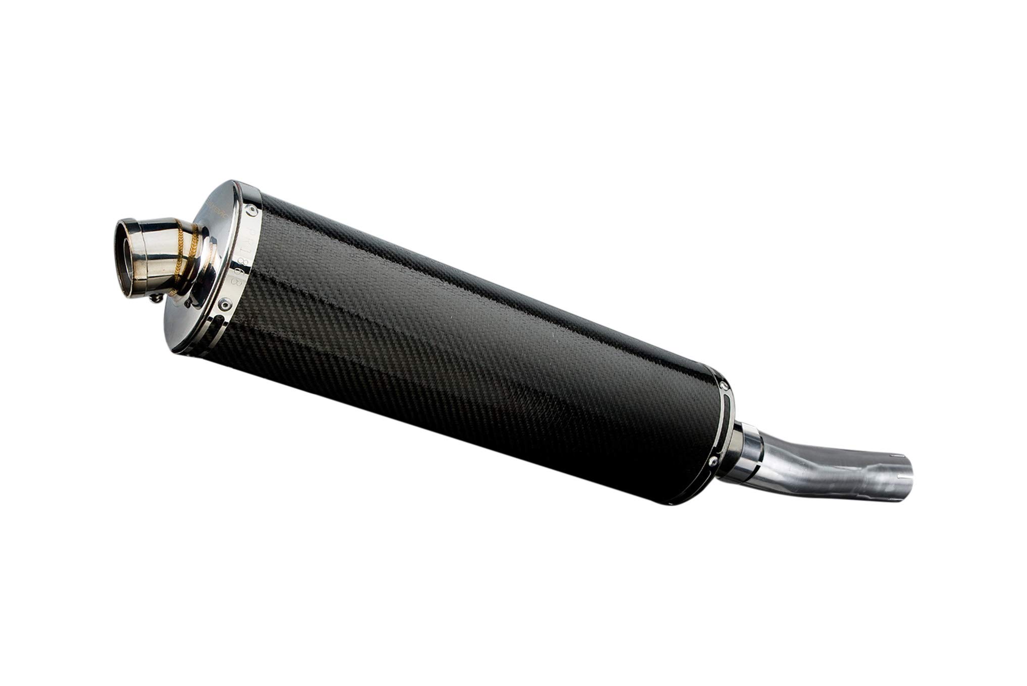 Delkevic Aftermarket Exhaust compatible with Honda CB500X 18" Carbon Fiber Oval Muffler Slip On 13-1