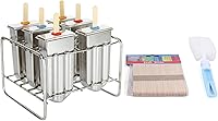 Vista 6 de 6 moldes de paletas congeladas de acero inoxidable, bandeja para congelador, molde comercial para paletas heladas, soporte para palitos de helado