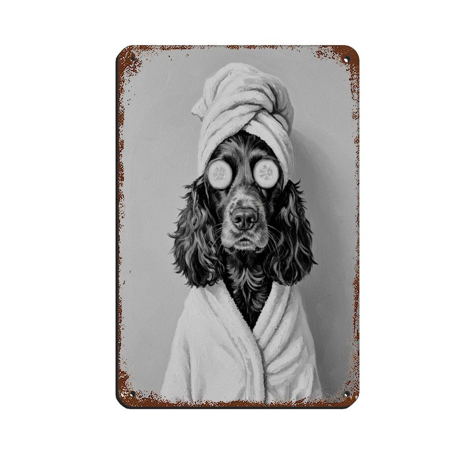 Bathroom Spa Art, Boykin Spaniel Dog,decor Art Tin Sign Vintage Metal Pub Club Cafe Bar Home Wall Art Decoration Poster Retro 8x12inch(20x30cm)