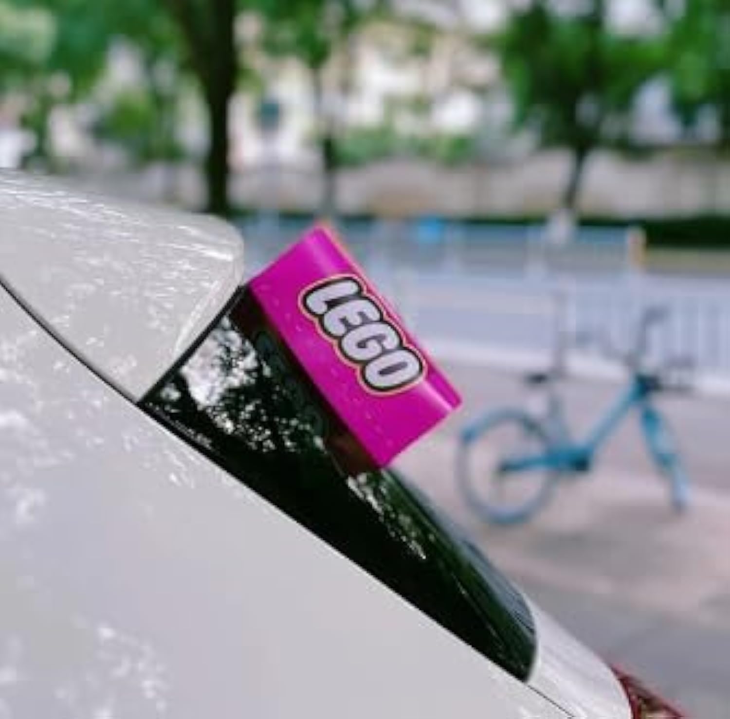 Pink LEG0 Car Tag