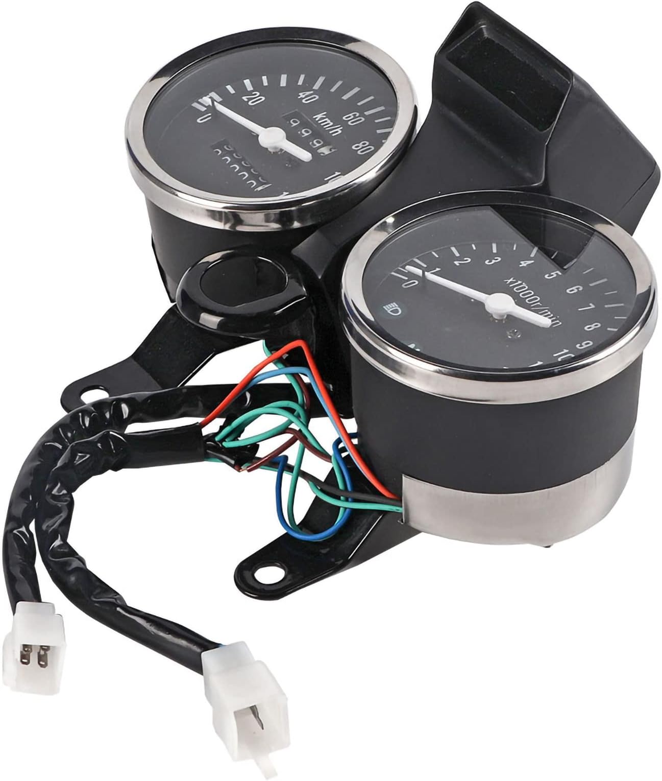 Acouto Dirt Bike Tachometer Kit for GN125 Motorcycle Digital Speedometer Odometer Tachometer Modified Accessories 12V DC 5-pin Plug + 7-pin Plug