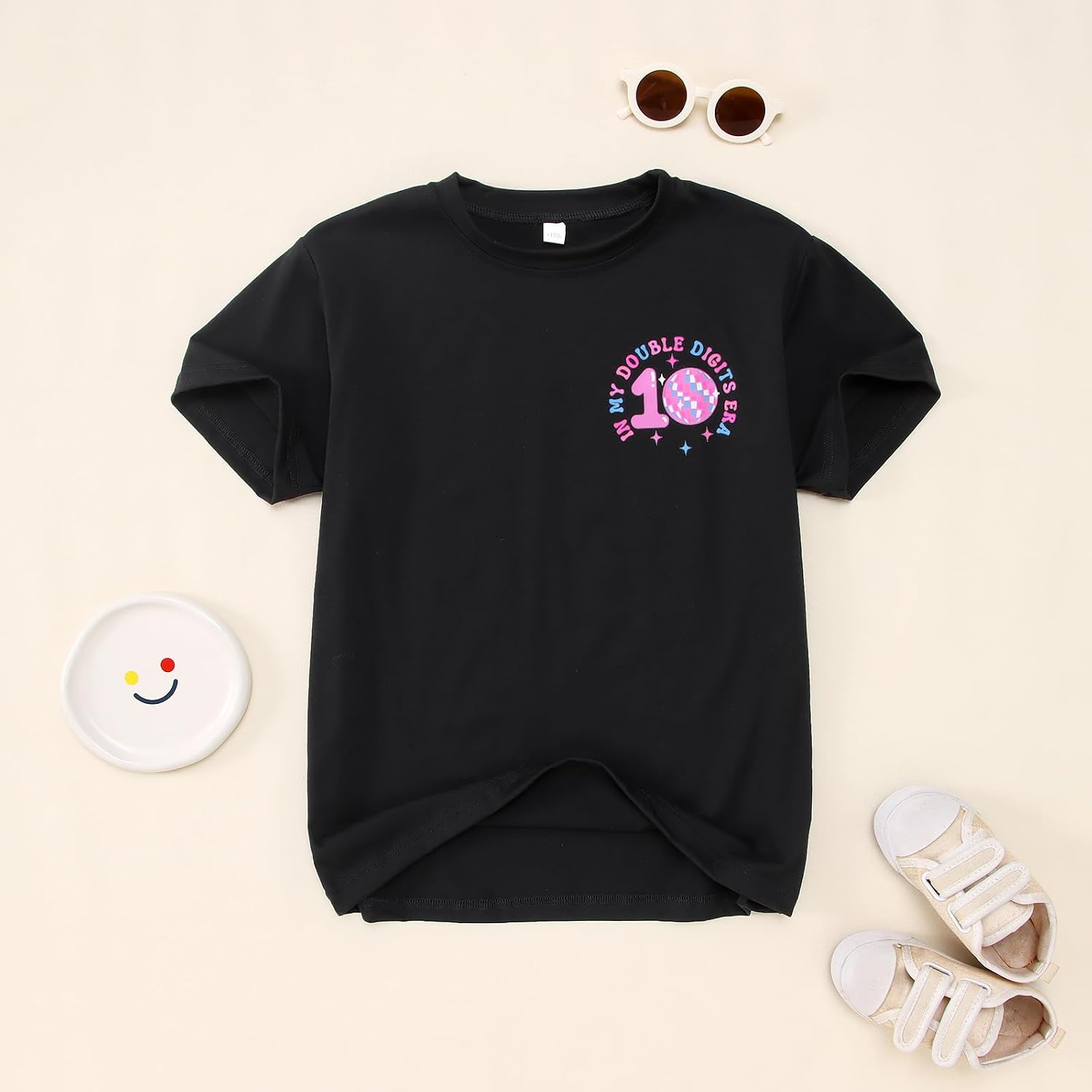 GLIGLITTR in My Double Digits Era Birthday Girl Shirt 10 Year Old 10th Birthday Girls T-Shirt Girls Ten B-Day Party Tee Tops