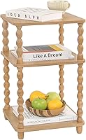 Fultyle 3-Tier Rustic Walnut End Table - Modern Compact Side Table for Bedroom, Living Room, Small Spaces (11.8x13.4x22.6)