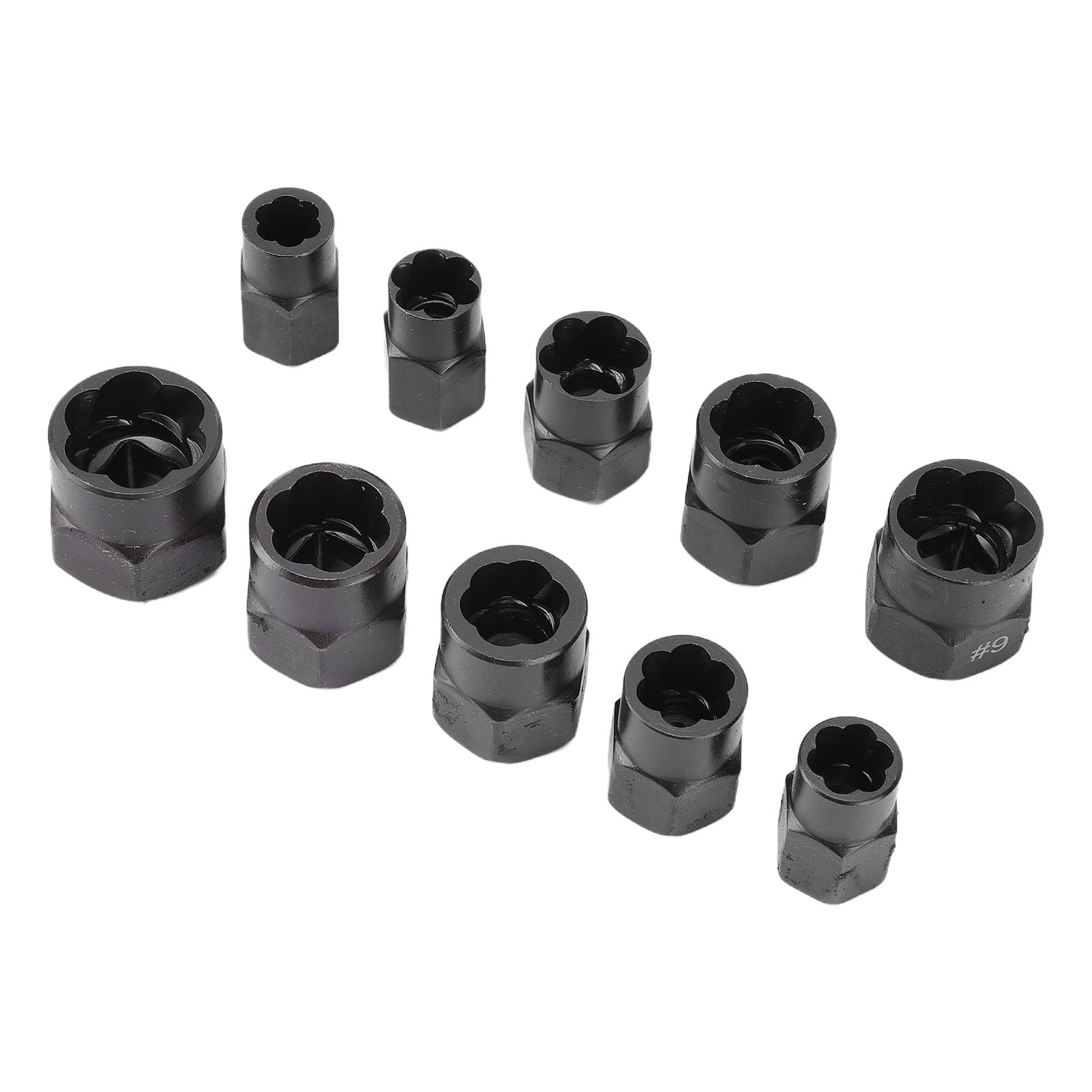 Juego de extractores de pernos 10PCS Acero 40CR |para tuercas oxidadas peladas