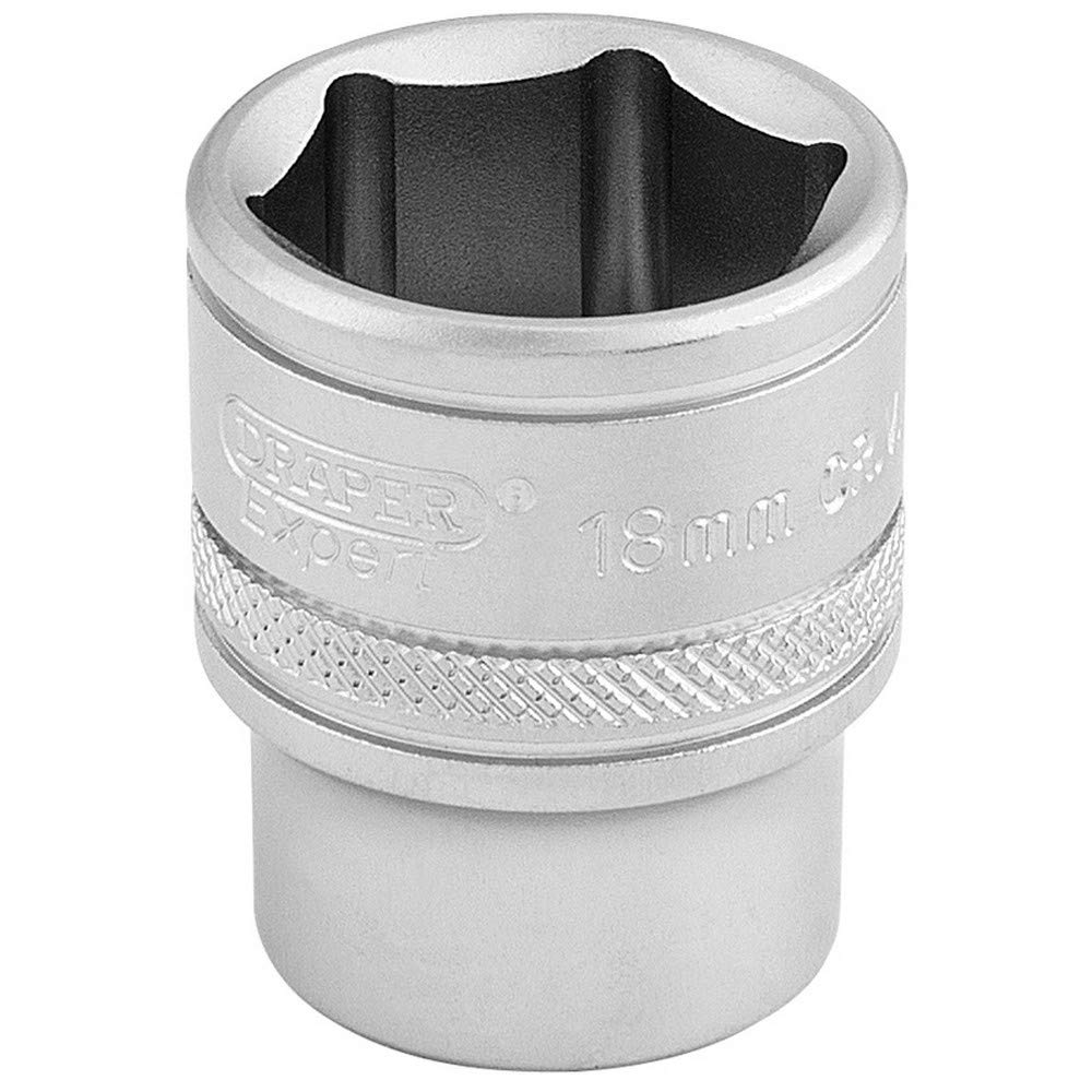 Draper 16544 6 Point Metric Socket, 3/8" Sq. Dr., 18Mm Dr-16544