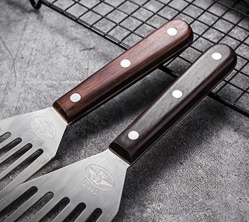 Fish Spatula, 2 Pack Stainless Steel Metal Spatula, Slotted Spatulas for Cooking, Flipping, Turning, Frying and Grilling - Image 8