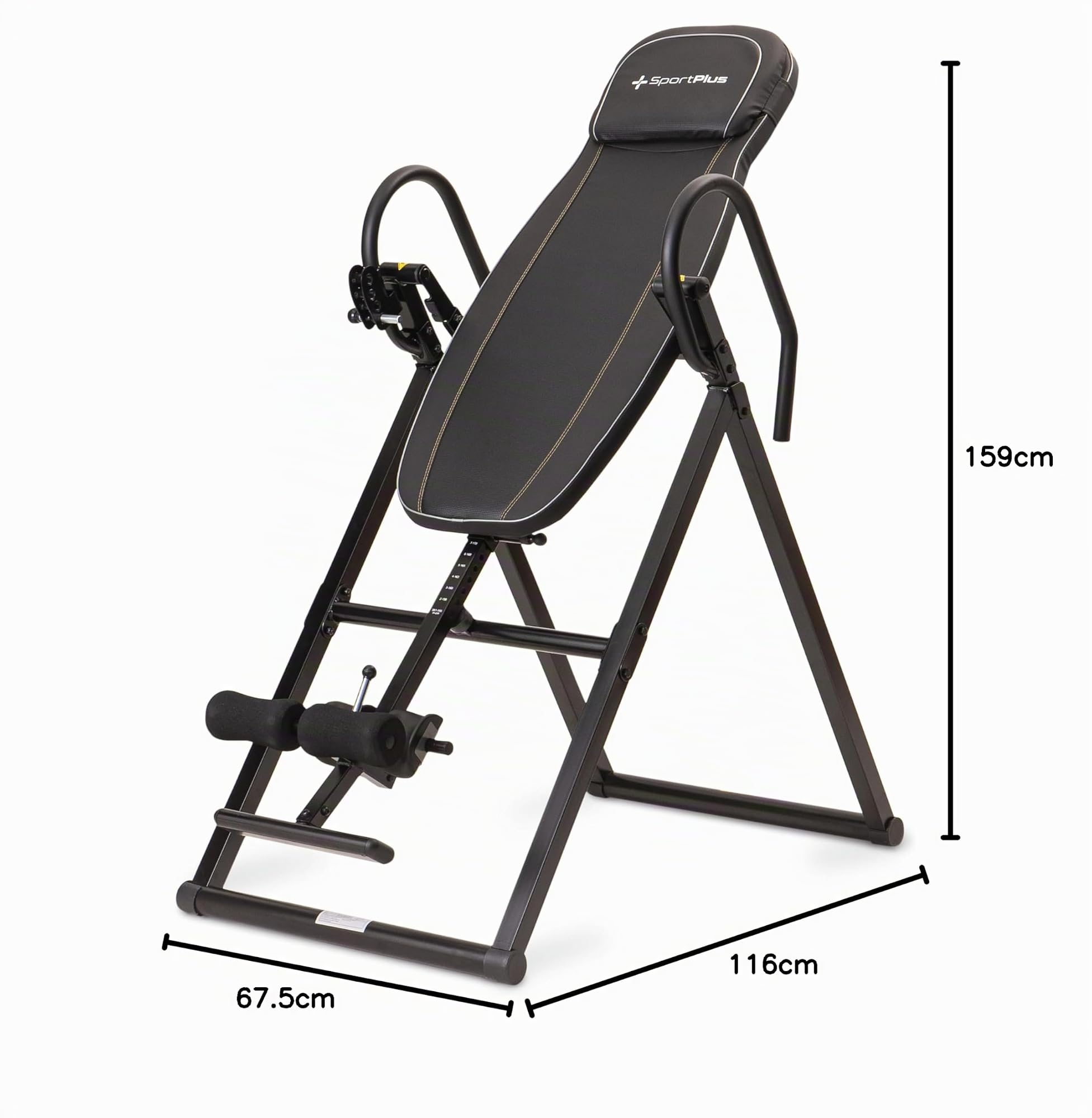 SportPlus Table d'inversion, Appareil d'entraînement par gravité Pliable, avec 4 Angles d'inversion, Banc d'étirement pour soulager la Colonne vertébrale, Poids de l'utilisateur jusqu'à 135 kg