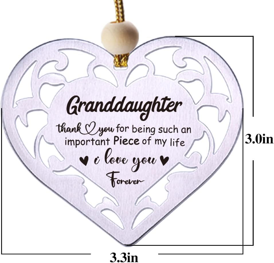 Thank You Granddaughter Gifts from Grandma Grandpa, Birthday Appreciation Ornament Gifts for Granddaughter, Christmas Graduation Present for Kids from Nana Hanging Ornaments-AXGP23 - Image 7