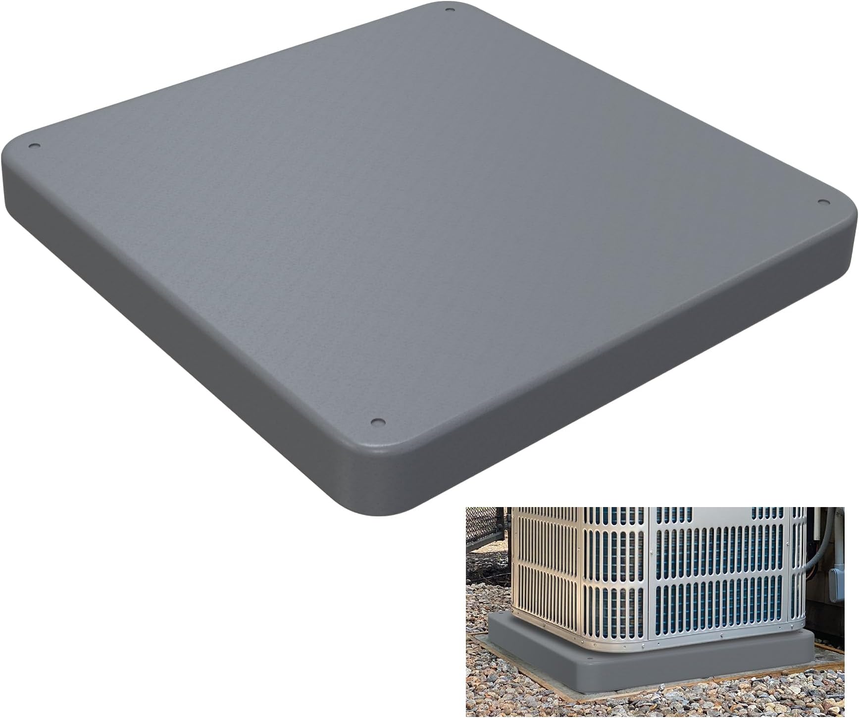 Pearwow Equipment Pad for Air Conditioner Heat Pump Systems,32 x 32 x 2 inches,Outdoor Plastic Condenser Pad Ground Support Base for Condensing Units
