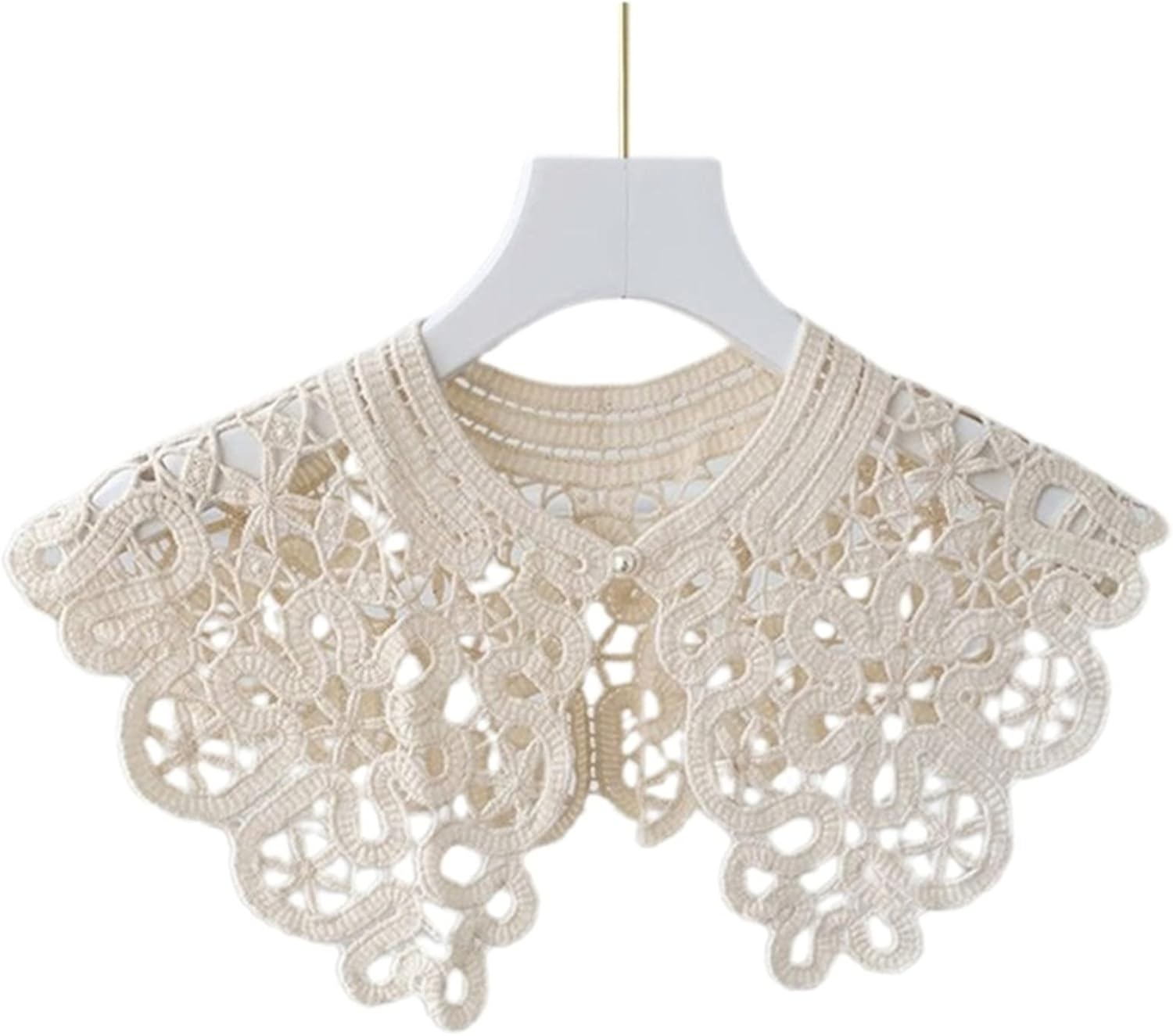 つけ襟 付け襟 レディース くり抜きニット フェイクカラー ショール フェイクパール ボタン スカーフ ネックレス ファッション小物