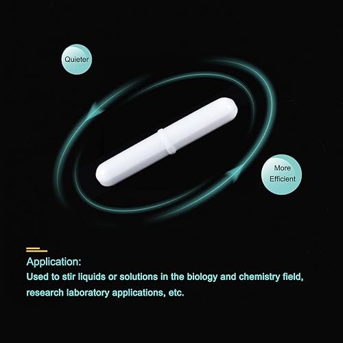 Miniatura 4 de MECCANIXITY Agitador magnético Mezclador Barra de agitación 55 mm (2.17 ") x9mm con imán de recubrimiento en forma de anillo blanco para laboratorio