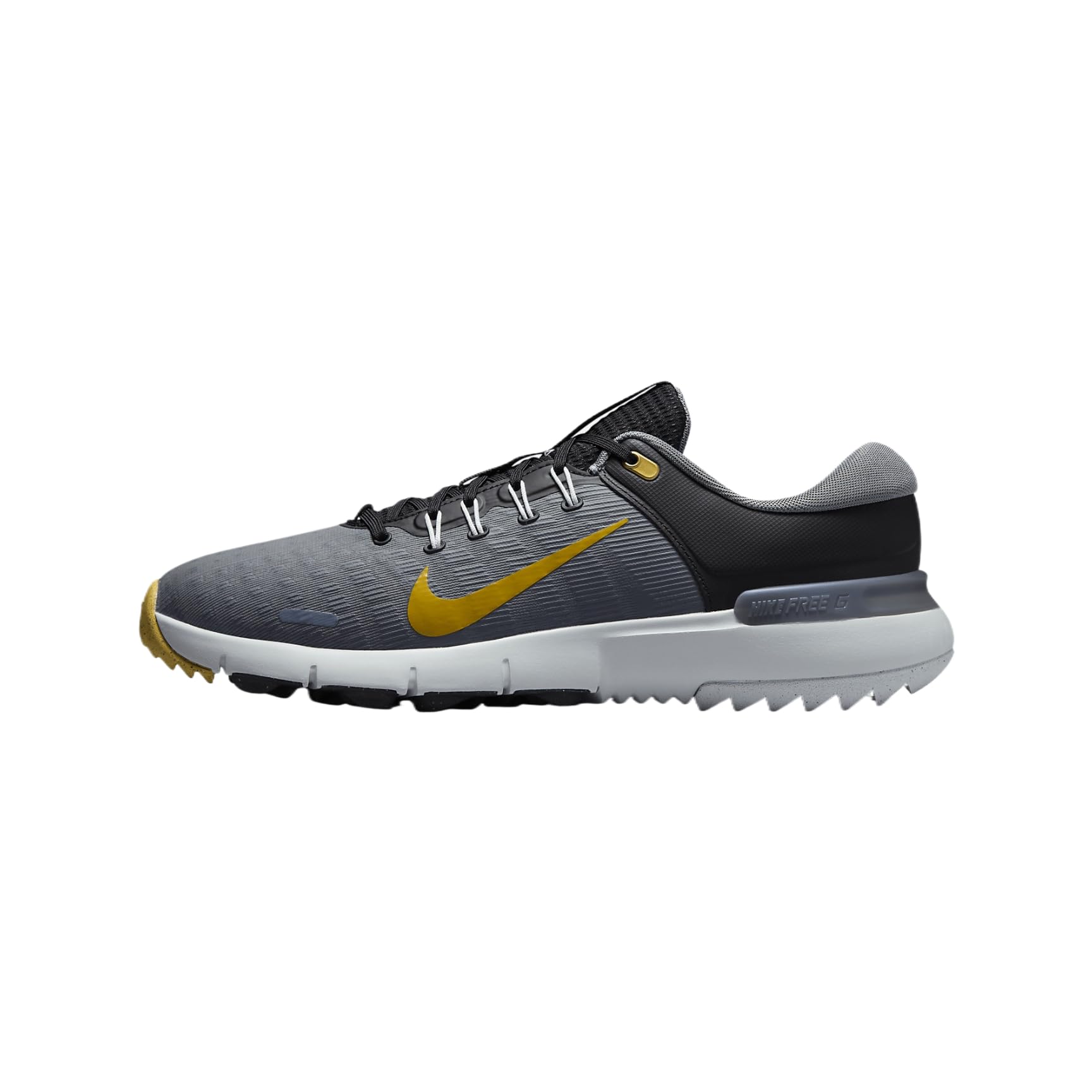 Nike Free Golf NN Golf Shoes (FN0332-003, Black/Cool Grey/Pure Platinum/Infinite Gold) Size 10