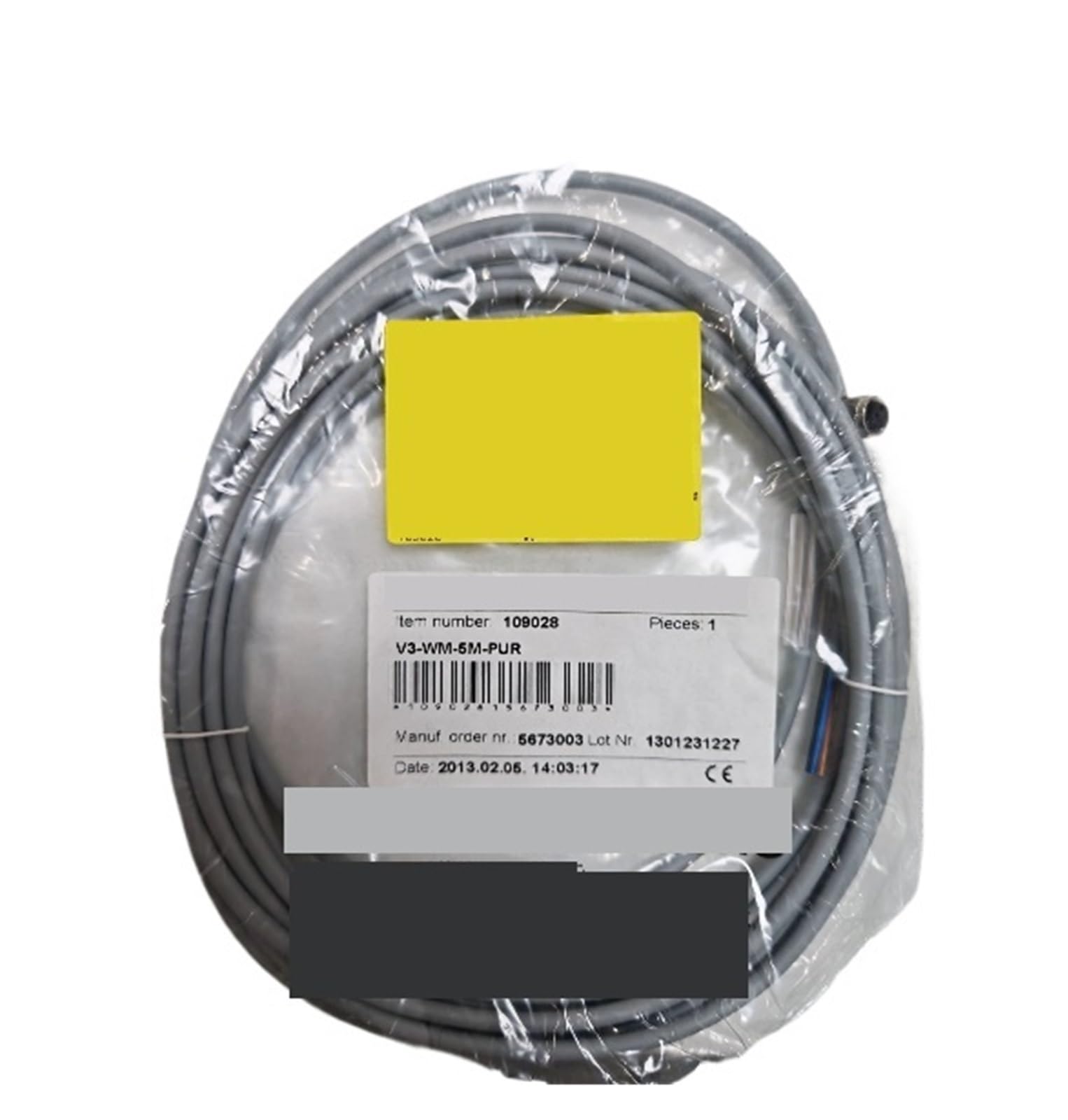 Câble de connexion V3-WM-5M-PUR cordon M8 5m polyuréthane machine