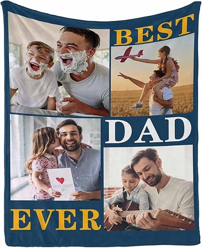 Manta de fotos personalizada para papá, manta personalizada con imagen para el día del padre, aniversario, regalo de boda, 40 x 50 pulgadas