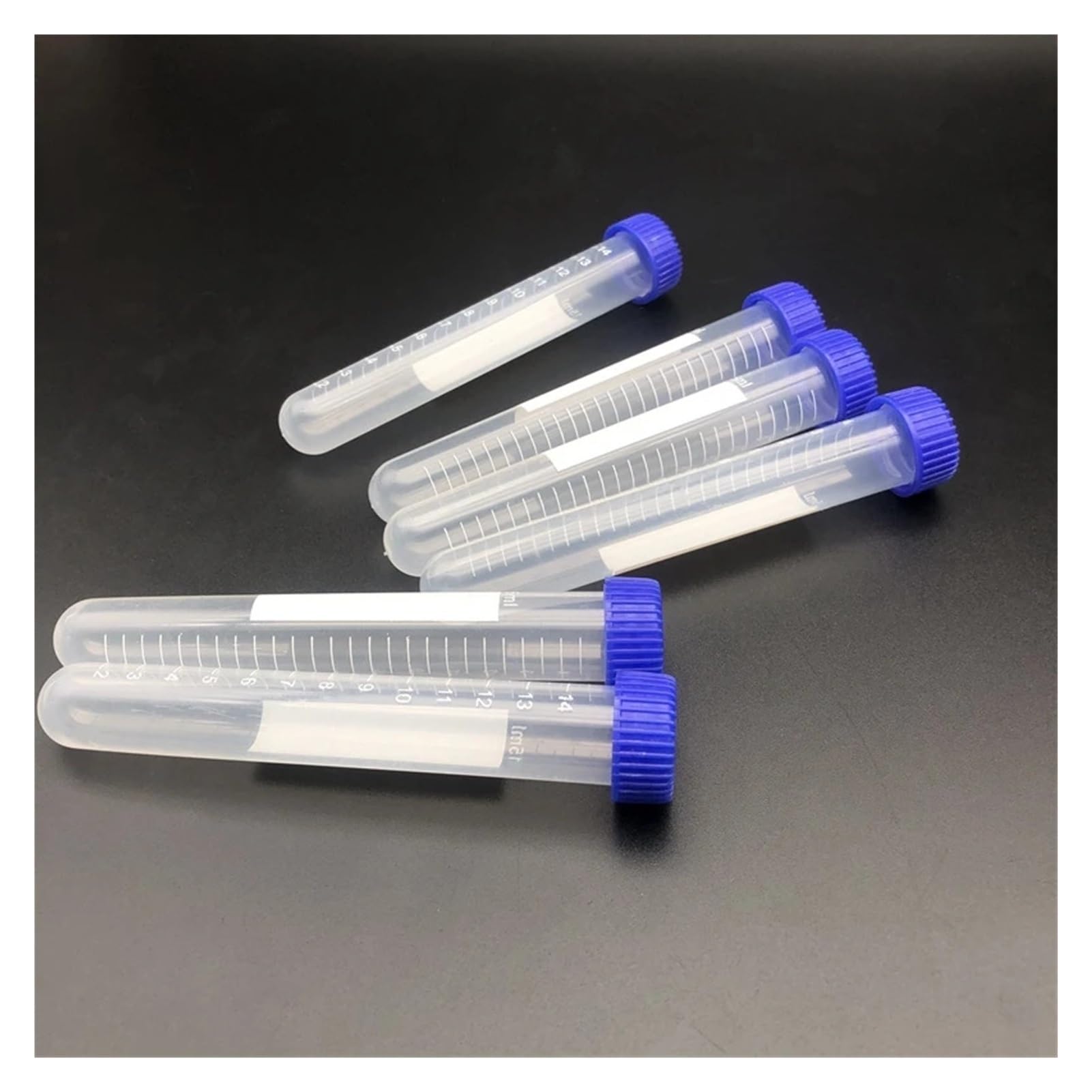 100 Piezas/Lote 15 ml Tubo de centrífuga de plástico Transparente PP Microcentrífuga de Fondo Redondo con tapón de Rosca Viales de Muestra de Prueba de plástico