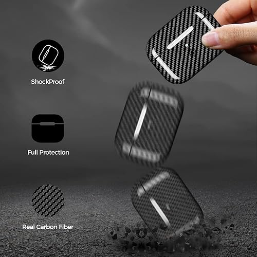 Miniatura 4 de MONOCARBON Funda de fibra de carbono real para Airpods Pro de 2 generación con cordón, antiarañazos delgada protectora dura para Airpods Pro 2