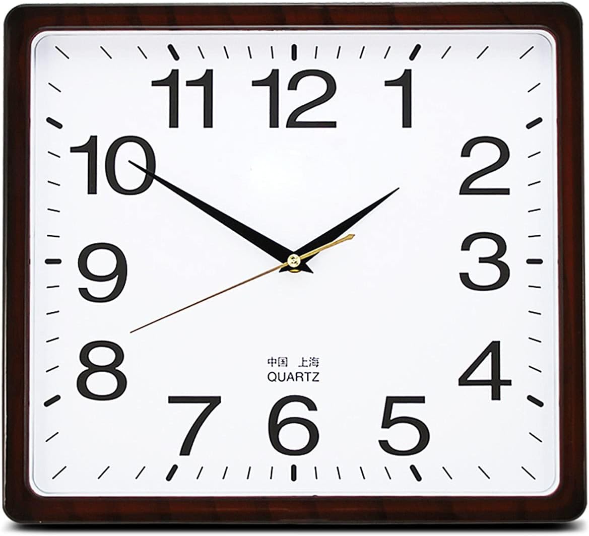 Mute Large Wall Clock, Silent Non Ticking Quality Quartz Battery Operated 14in/35cm Easy to Read Home/Office/School Clock/Living Room Bedroom (Color : Gold)