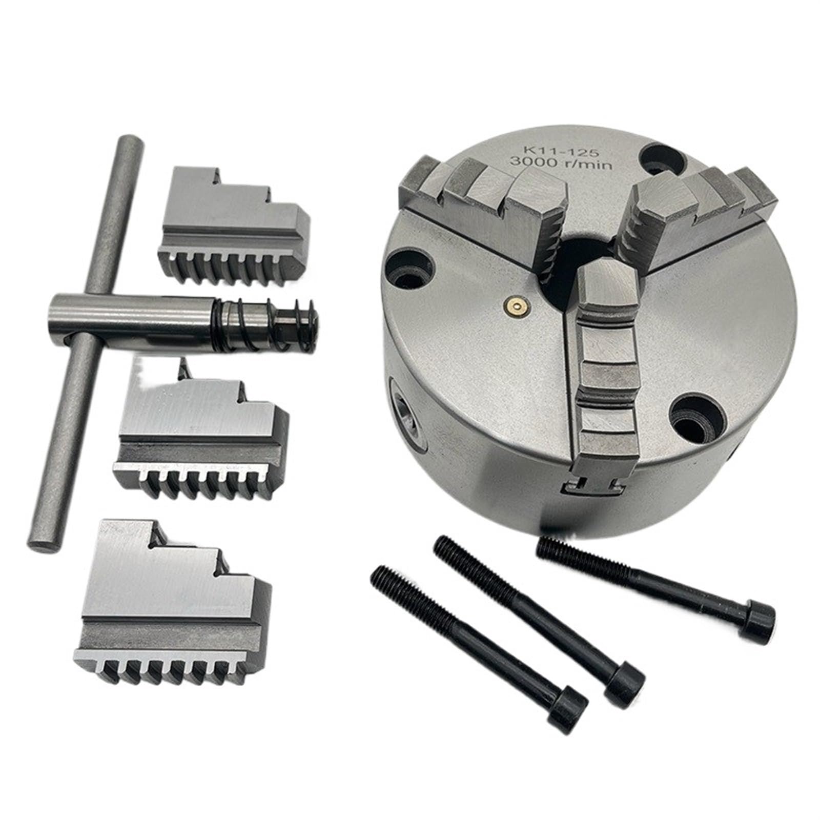 3-szczękowy uchwyt 125 mm mały uchwyt tokarski przedni uchwyt 3 otwory K11-125 ręczny metalowy uchwyt do tokarki WM210V