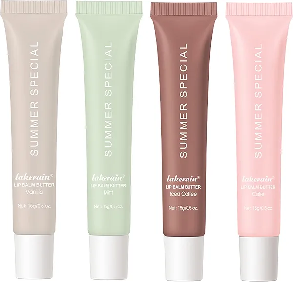 4 PCS Summer Special Lip Butter Balm - Ultra-Hydrating, Nourishing Lip Care with Natural Ingredients, Shea Butter & Olive Oil, Soothes & Softens Dry Lips (4PCS, 0.5 Fl Oz (Pack of 4))