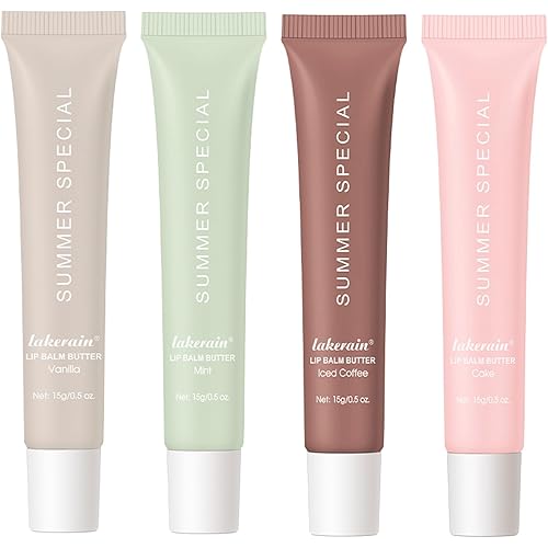 4 PCS Summer Special Lip Butter Balm - Ultra-Hydrating, Nourishing Lip Care with Natural Ingredients, Shea Butter & Olive Oil, Soothes & Softens Dry Lips (4PCS, 0.5 Fl Oz (Pack of 4))